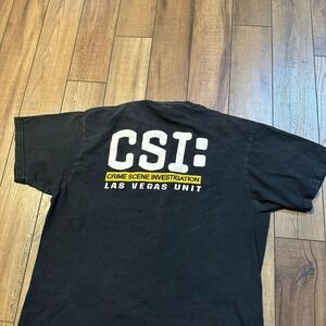 Vintage CSI T Shirt Men's Large Black Crime Scene Investigation Las Vegas‎